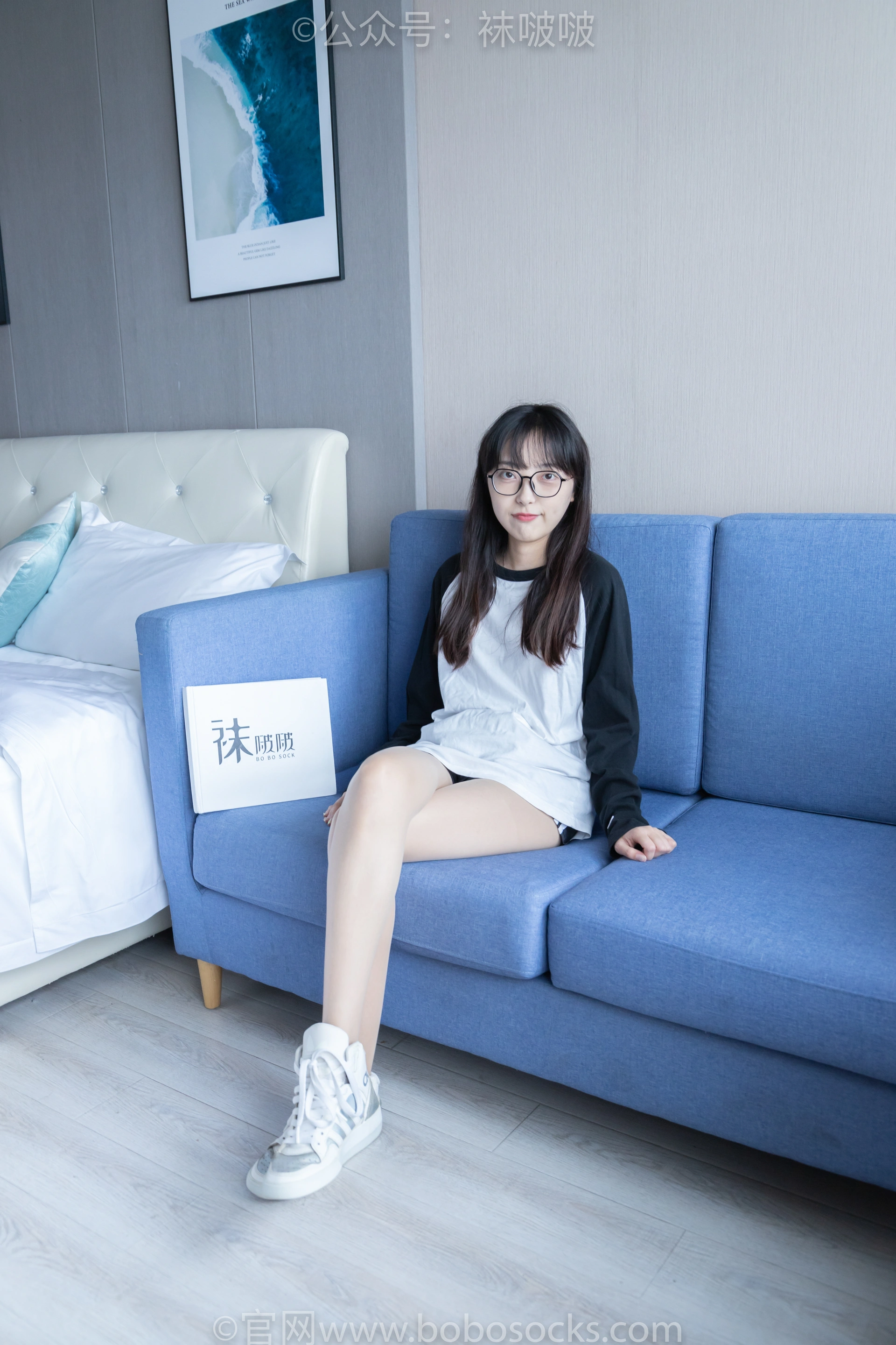 [BoBoSocks袜啵啵]NO.015 稚予-阿迪板鞋、白色短棉袜、肉丝 0